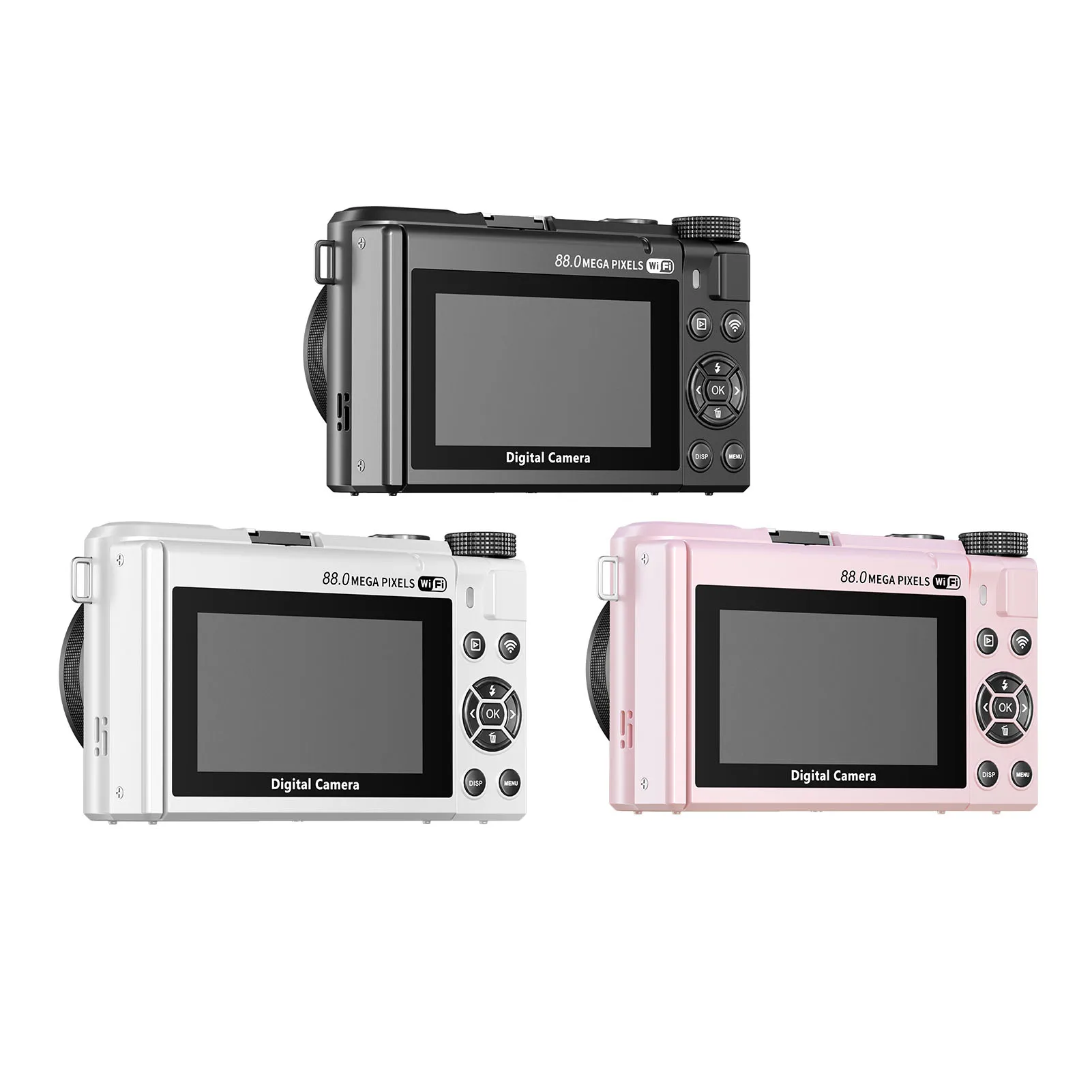 【New】Digital Camera 8K 88MP 18x Zoom Autofocus WiFi Travel Camera with 3 Inch Flip Screen Multiple Filters Fill Light for Live