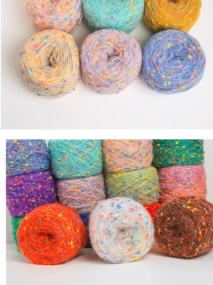 50g/Roll Gradient Colorful Mohair Multicolor Rainbow Yarn Long-Staple  Cotton Self Striping Air Yarn for Knitting Crochet Sweater - AliExpress