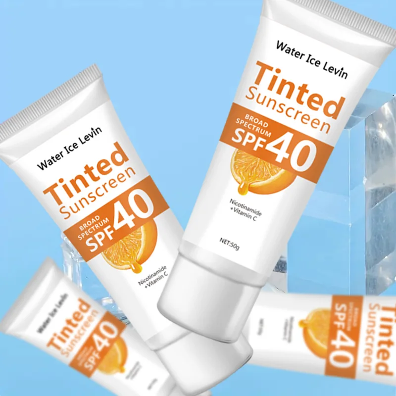 Orangefarbene Sonnenschutzlotion, Sonnenschutzcreme, aufhellende Gesichtscreme, Anti-Aging-Gel-Kontrolle_voghion.com