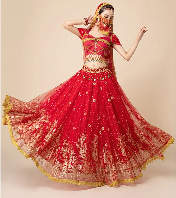 Saris Nuevos Para Las Mujeres En La India Profesional De Danza De Bollywood  Ropa De Actuaciones Escenario Oriental Trajes De Danza Clásica Dql5823 -  Ropa India - AliExpress