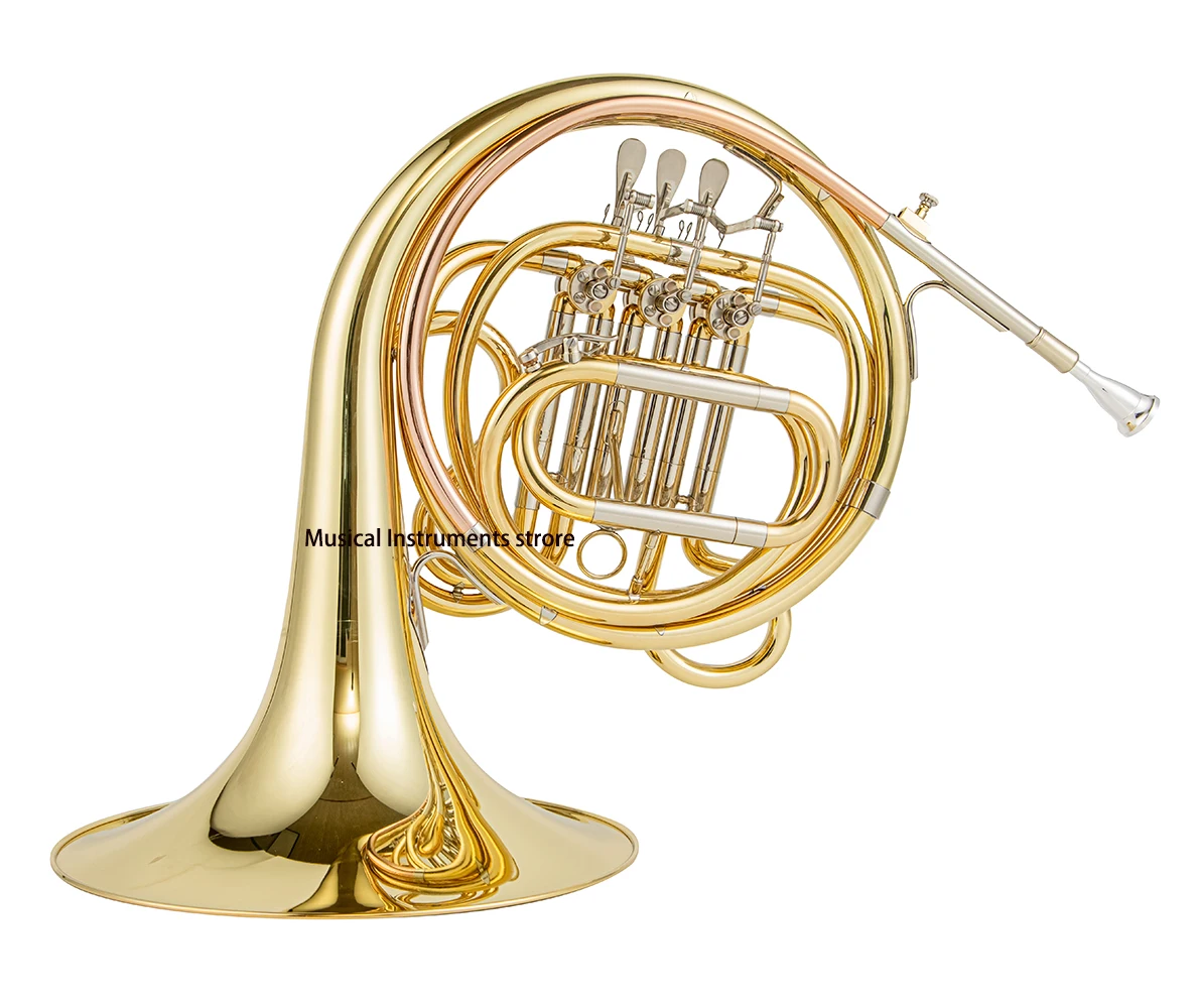 3 key French horn F yellow brass clear lacquer professional musical instrument