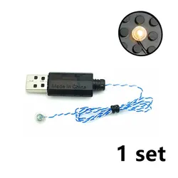 LED Building Blocks City Street Lamp - USB Light - Emitting Classic Brick Toy (Warm White light)