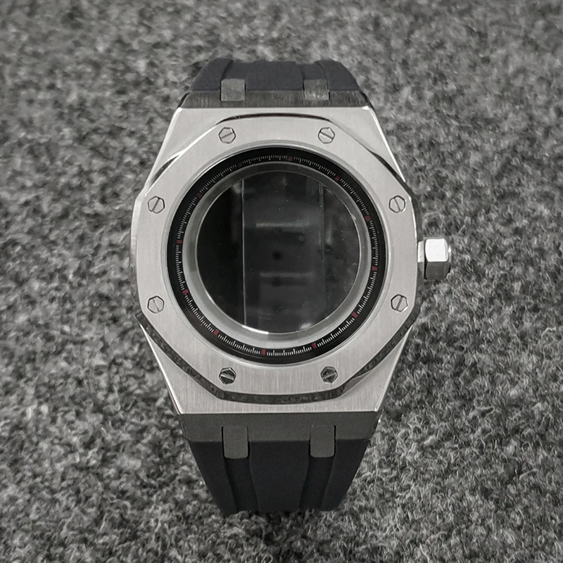 41mm hochwertiges 316L Edelstahlgehäuse + Armband + Ring Saphirglas Uhrengehäuse passend für NH35/NH36 Automatikwerk Zubehör – Detail 3