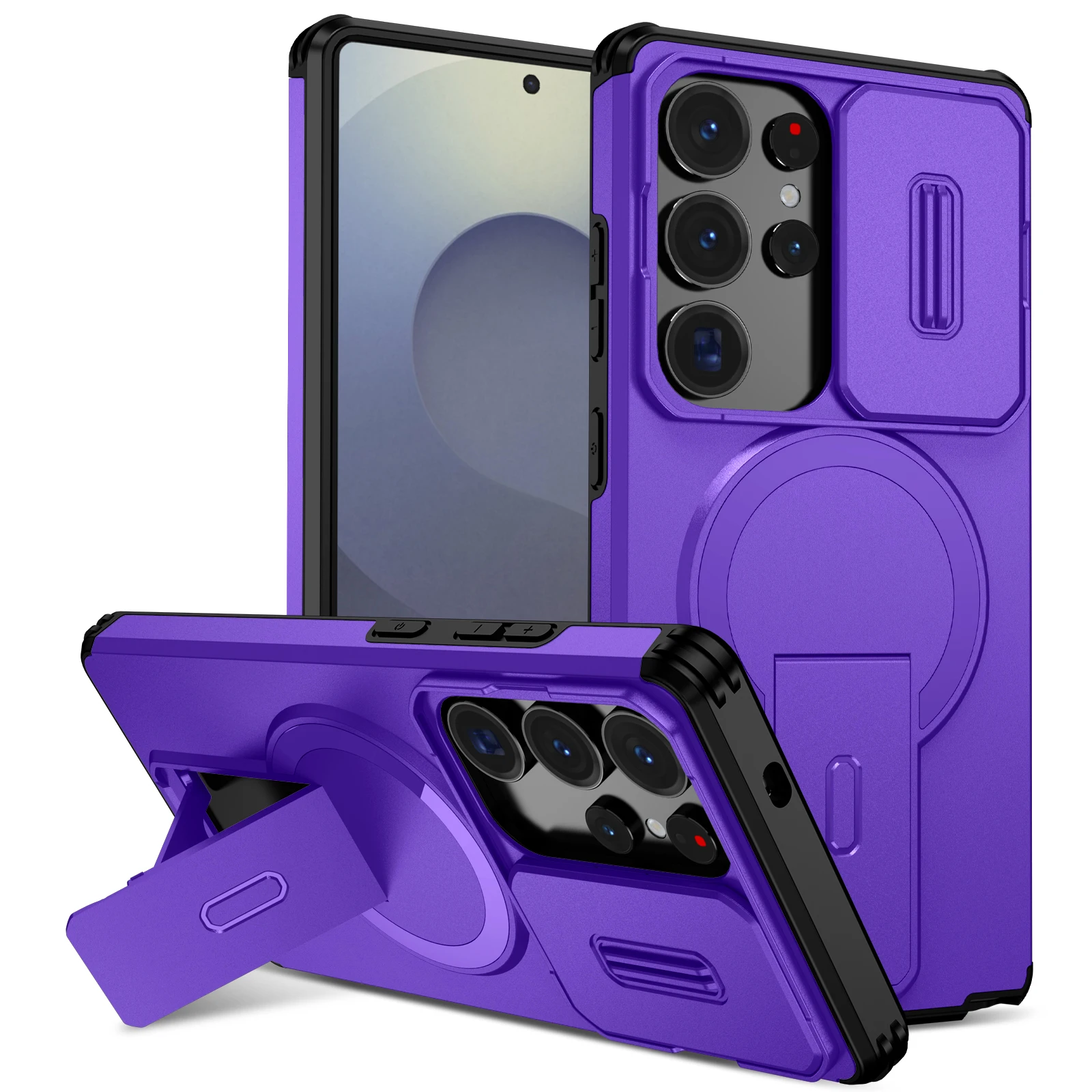 MagSafe Magnetic Shockproof Protective Kickstand Case with Camera Control Cover
