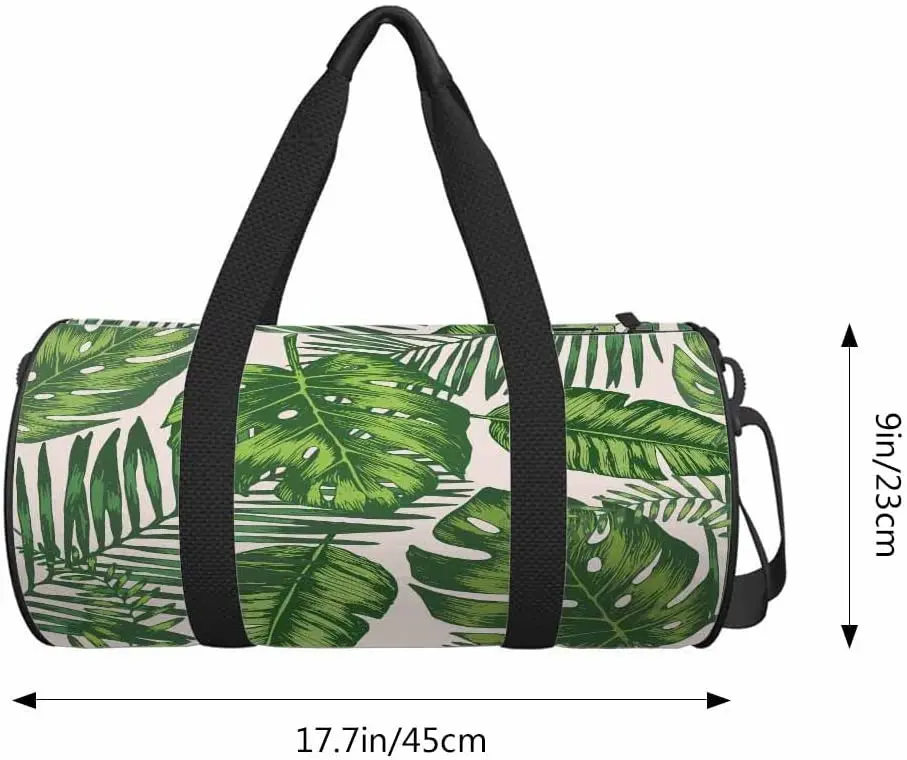 Palm Leaves Duffle Bag Tropical Green Palm Unisex Sports & Travel Bag Lightweight Weekender Overnight