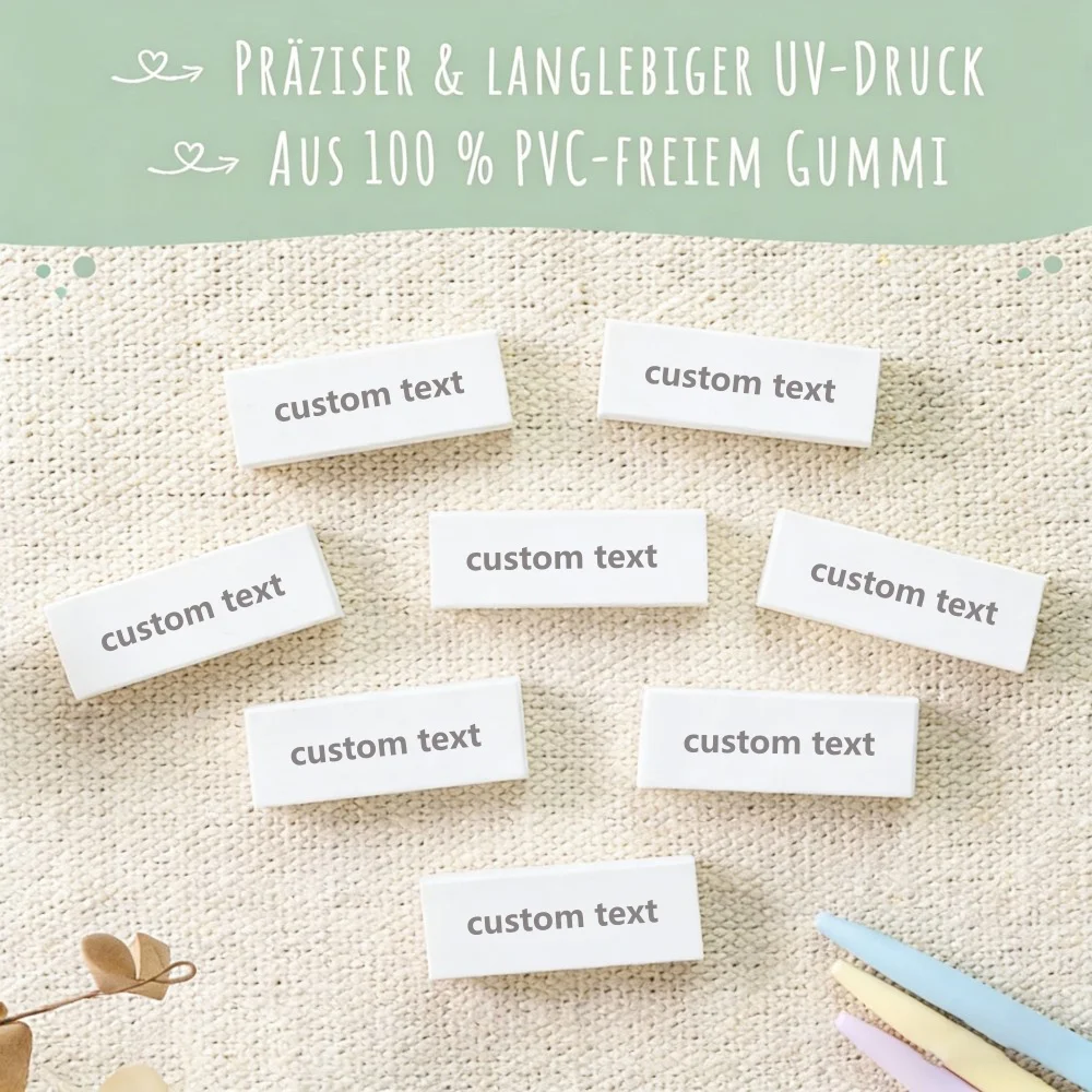 Personalized Custom Text Erasers - Creative Stationery