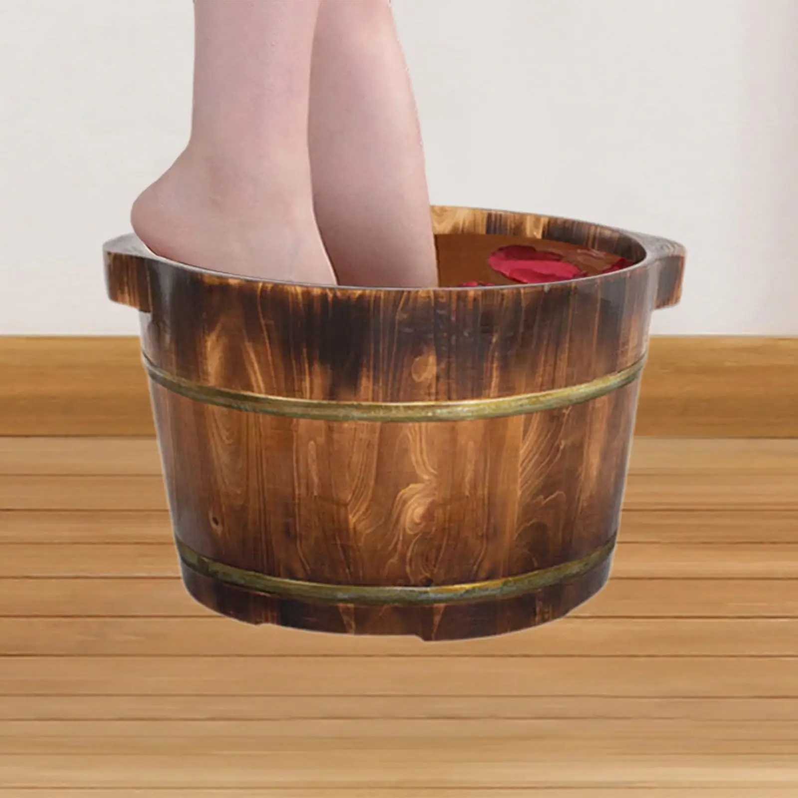 Wood Foot Bath Tub Deep Foot Washing Bucket for Bathroom Household Women Men Wood Foot Bath Tub Deep Foot Washing Bucket for Bathroom Household Women Men