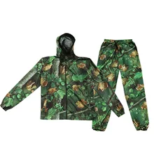  Summer Ultra-Thin Bionic Camouflage Suit Anti-Mosquito Fishing Hunting Clothes Tactical Ghillie Suit Jacket Pants Set 