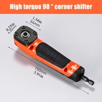 Tournevis d'angle électrique multifonctionnel, couple élevé, angle droit à 90 °, outil manuel, bleu et orange, nouveau, 1PC 6