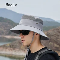 Summer Men Hat Anti-UV Bucket Hat Breathable Fisherman Hat Sun Hat Outdoor Fishing Travel Safari Beach Breathable Wide Brim Hat 1