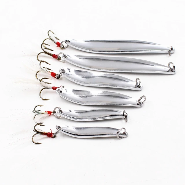 1 PCS 5g-21g Metal Silver Sequins Fishing Lures Spoon Lure Hard