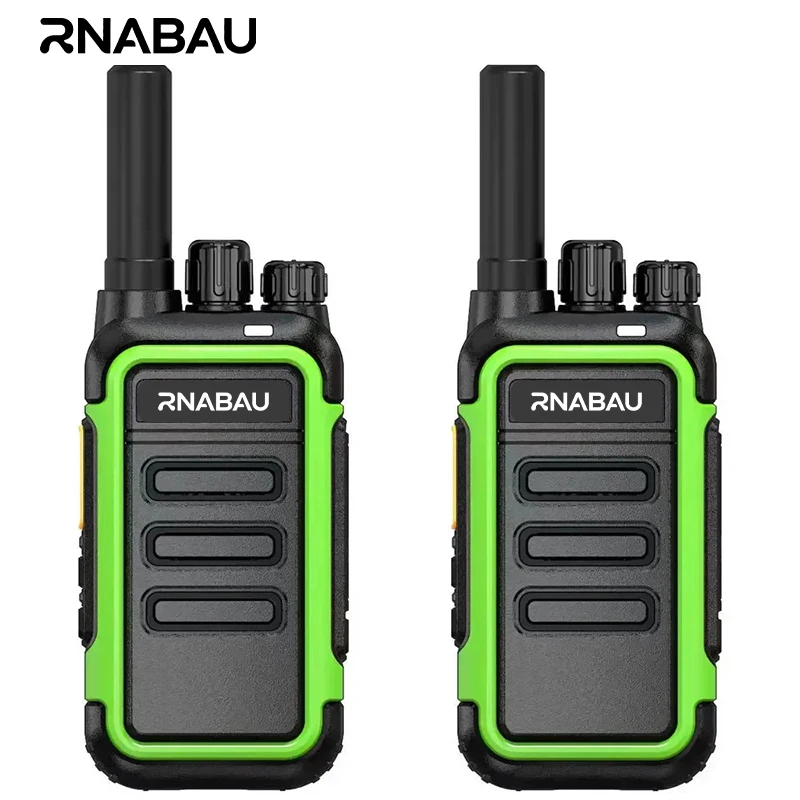 2-Piece Mini Portable Walkie Talkie Set - USB-C Rechargeable, Long Range UHF Transceivers