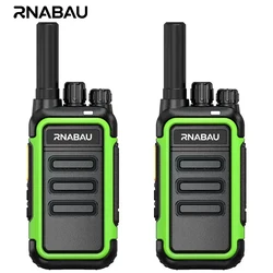 2 - Piece Mini Portable Walkie Talkie Set - USB - C Rechargeable, Long Range UHF Transceivers - USB Plug (Green - 2Pcs)