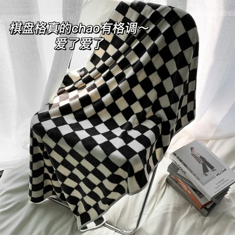 Checkerboard Plaid Bath Towel Soft Skin-Friendly Large Towels Comfortable Absorption Beach Towels Home Bathroom Towel Handtuch 3