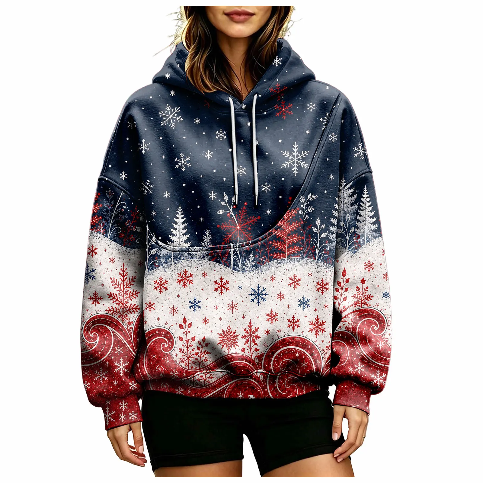 Women Fall And Winter Hoodie With Pet Pouch Oversized Pocket Colorful Print Sweatshirt For Dogs And Hoodies for Women Casual