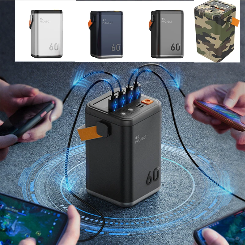 Davvero 60000Mah Mobile Power Station Outdoor Power Bank Portatile Powerbank Batteria Esterna Pd 30W Caricabatterie Rapido Batterie