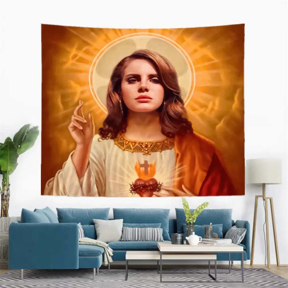 Jesus Saint Lana Del Rey Tapestry Born To Die Meme Tapestrys Aesthetic Bedroom Decoration Tapestries Room Background Carpet