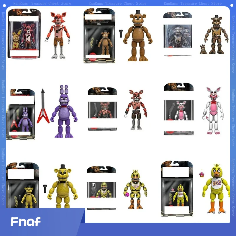 Fnaf Figures Nightmare Freddy Bonnie Chica Foxy Action Figure Pvc Funtime Foxy Collection Blacklight Freddy Frostbe Model Toys