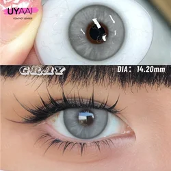 Luxurious 15.0MM Brown Colored Contacts with Free Lens Case - Enhance Your Look with Korean Fashion Big Eye Effect (Apex Gray)