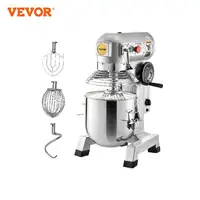 VEVOR 10/15/20/30 Qt Commercial Food Mixer with Timing Function  Stainless Steel Bowl Heavy Duty Electric Food Mixer Pizzeria 1