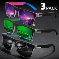 3 шт. фэнтезийные градиентные разноцветные квадратные поляризационные солнцезащитные очки с антибликовым покрытием UV400, очки для летней вечеринки, вождения, рыбалки, Рождественский подарок — изображение 4
