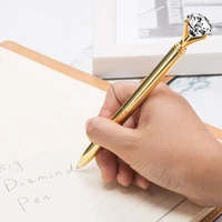 6Pcs Diamond Ballpoint Pens Gold Large Crystal Pens Rhinestones Ballpoint Pens Stationary Writing Supplies 2