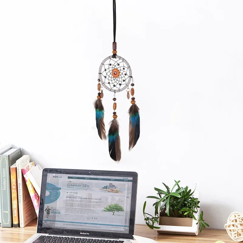 Hot Car Pendant Handmade Dream Catcher Feather Hanging Car Rearview Mirror Ornament Auto Bedroom Decor Room Decor Accessories 4