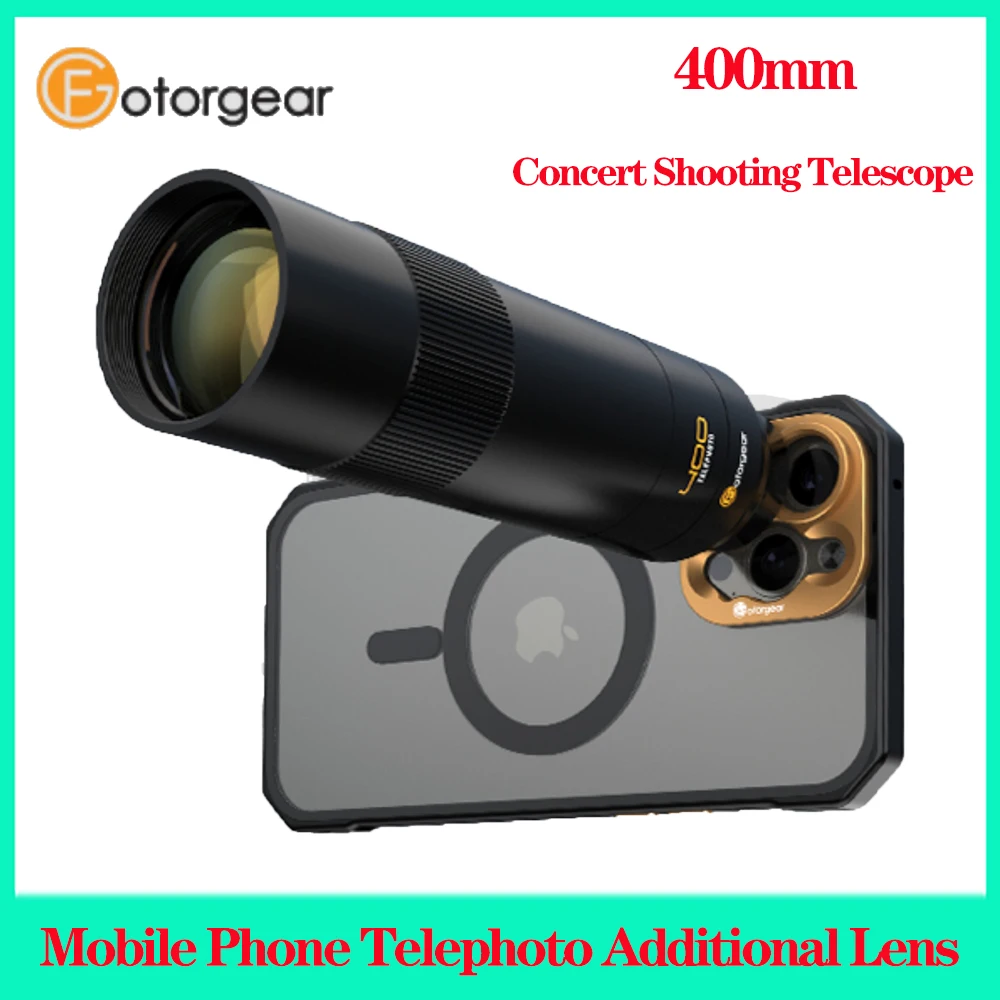 

Fotorgear 400mm Mobile Phone Telephoto Additional Lens Professional Phone Telephoto Set For Fishing Photography Concert Shooting