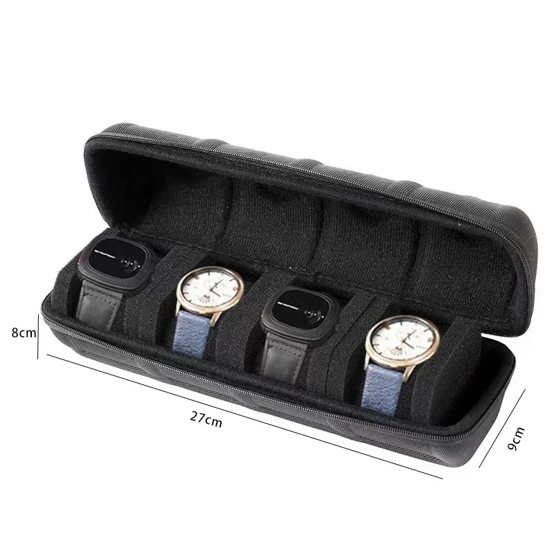 Luxury Black Watch Travel Roll Case - Shockproof Storage & Display Organizer