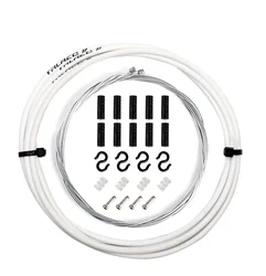 Premium Bicycle Brake Cable Housing Set with Derailleur Shifter Lever Cable and Cable Cap (Shifter White 4mm)