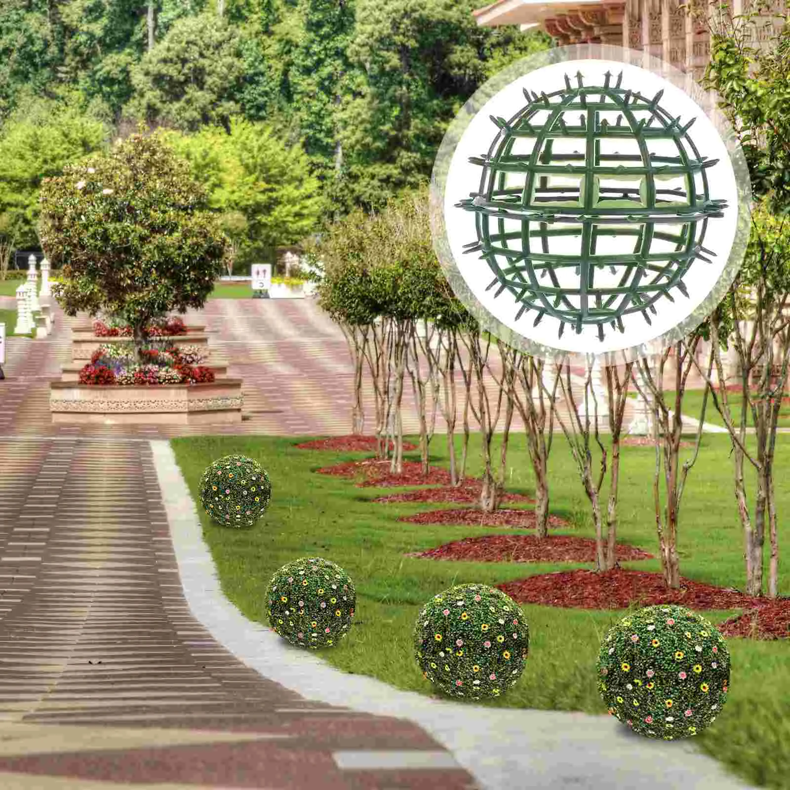 

Plastic Frame Artificial Boxwood Topiary Ball Diy Flower Ball Grass Balls Flower Arrangement Holder Egg Floral Cage Garden