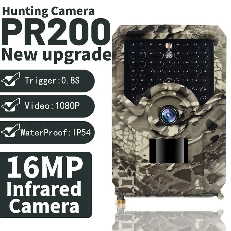 

ABS PR200 Hunting Tracking Camera 1080p 20MP 110 Degree Detection Range Motion 15 Meter PIR Infrared Night Vision Distance