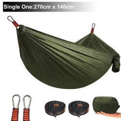 Double Person Solid Color Parachute Hammock with Straps and Carabiner (Army green 1)