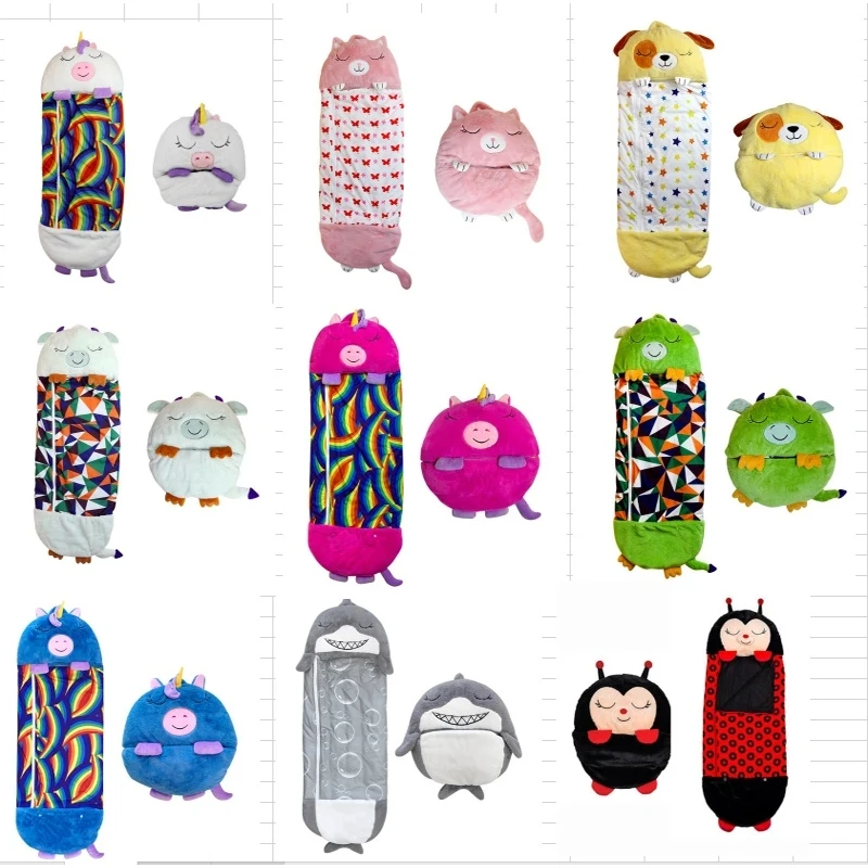 Children's Cartoon Sleeping Bag Kids Animal Soft Lazy Sleepsacks Baby Plush Doll Pillow Sleep Sack for Boys Girls cartoon baby sleeping bags cotton toddler envelope sleepbags for winter warm soft sleepsacks infant boys girls pajamas nighty