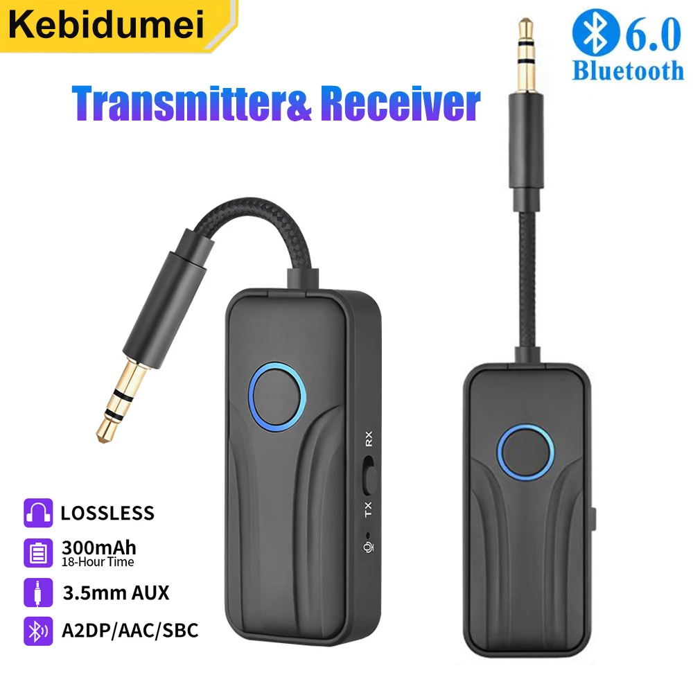 KEBIDUMEI 블루투스 6.0 오디오 송신기 수신기 무선 어댑터 3.5MM ..