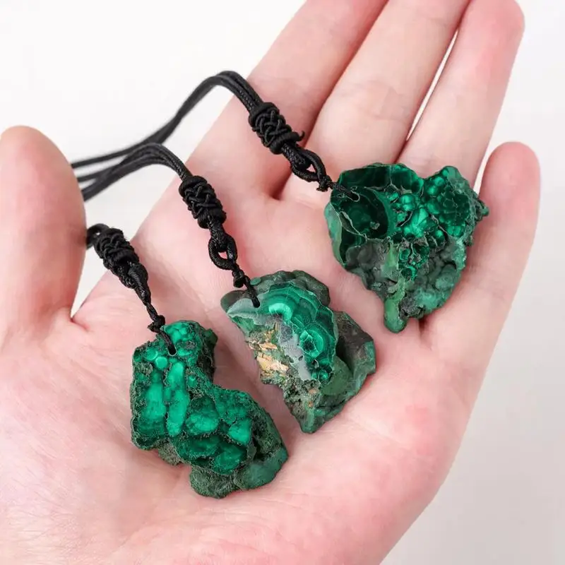 Pendentif En Malachite Naturelle Superbe - Lot N°6 - Neuf Sans Emballage + 1 Cadeau