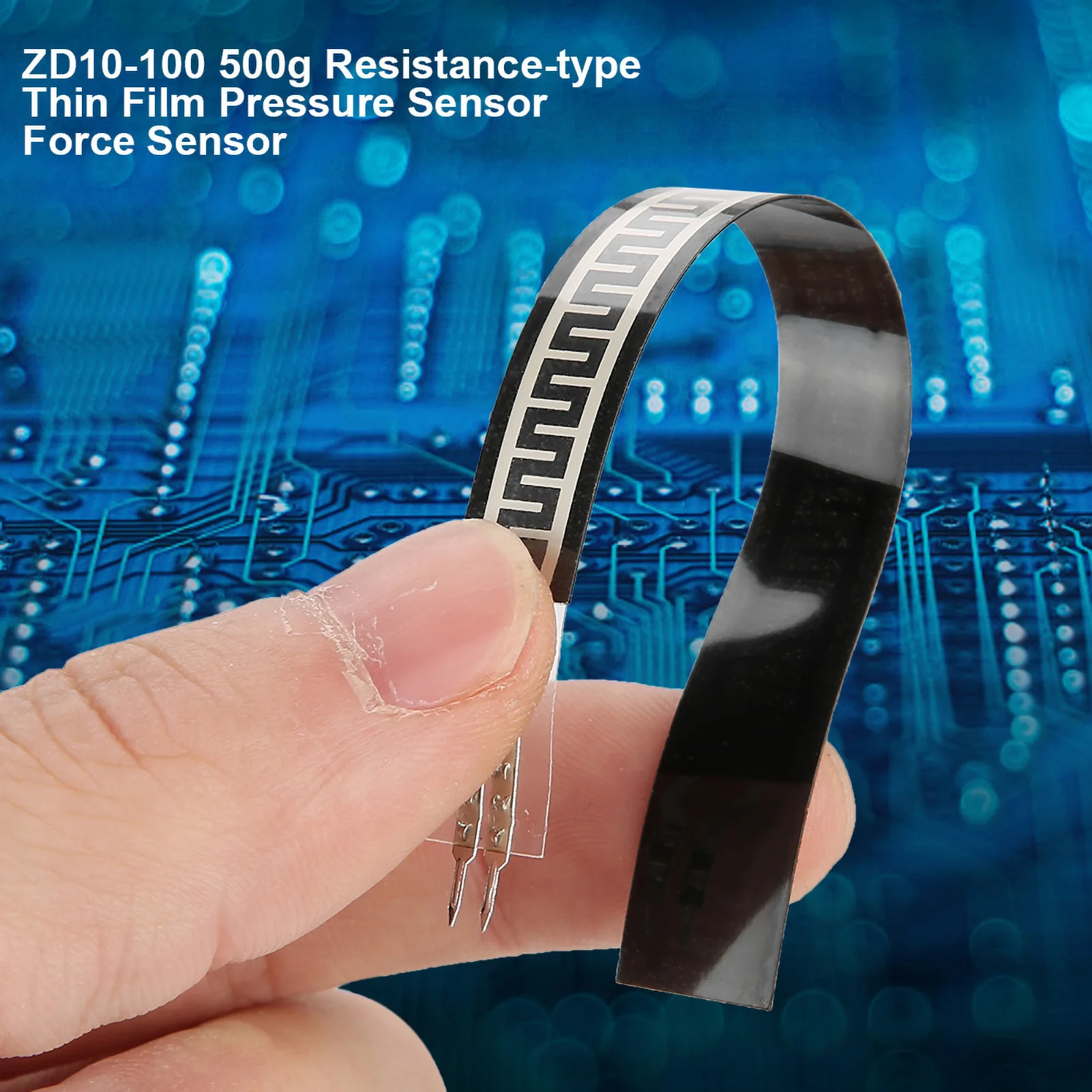 ZD10-100 500g Resistance Type Thin Film Pressure Sensor Force Sensor Length 100mm Width 10mm