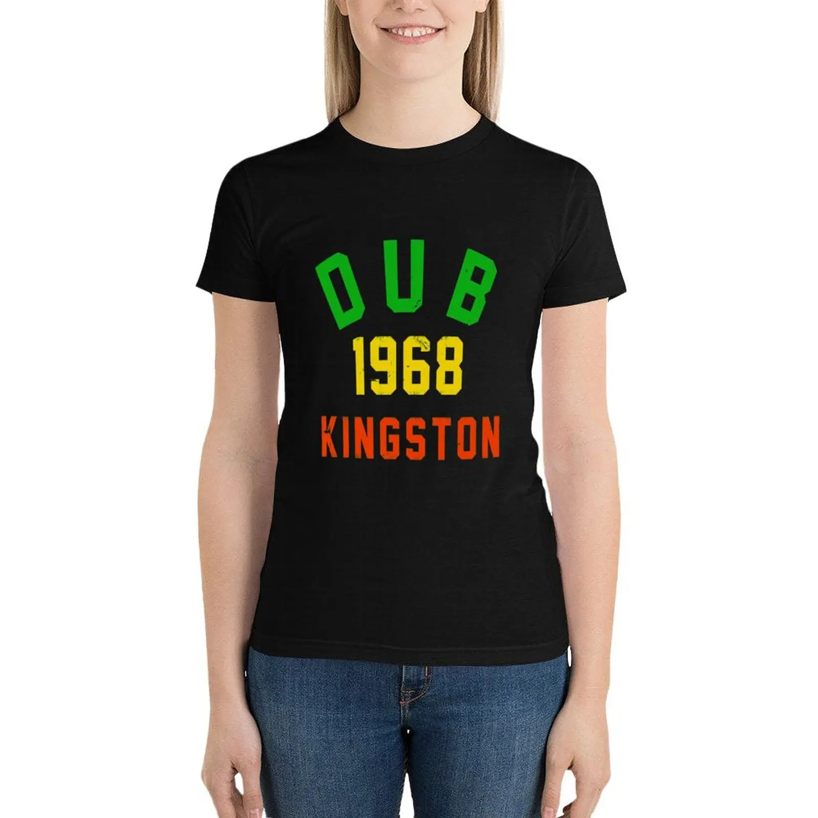 

Dub 1968 kingston T-Shirt korean fashion aesthetic clothes plus size tops Blouse Summer Women's clothing