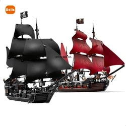 Blocs de construction de bateau de pirate des caraïbes, bateau de la reine des perles noires, la reine des neiges, la vengeance des Pirates, jouets cadeaux pour garçons 