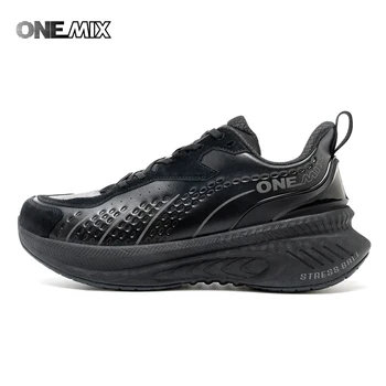 ONEMIX 2025 Winter Training Running Shoes for Men Sport Shoes Leather Warm Wear-resistant Female Jogging Shoes Walking Sneakers