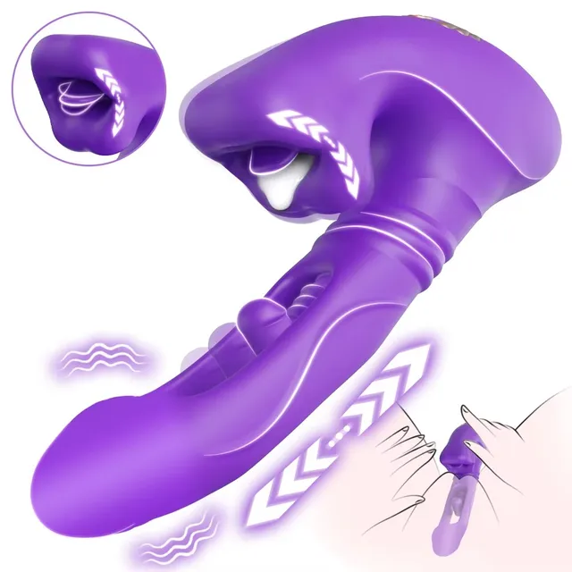 Stoßendes Sexspielzeug, Zungenvibrator, Dildo für Frauen, Klitoris-Klitoris-Stimulator, Lecken, weibliche Masturbation, Erwachsenenprodukte, 18+ 1