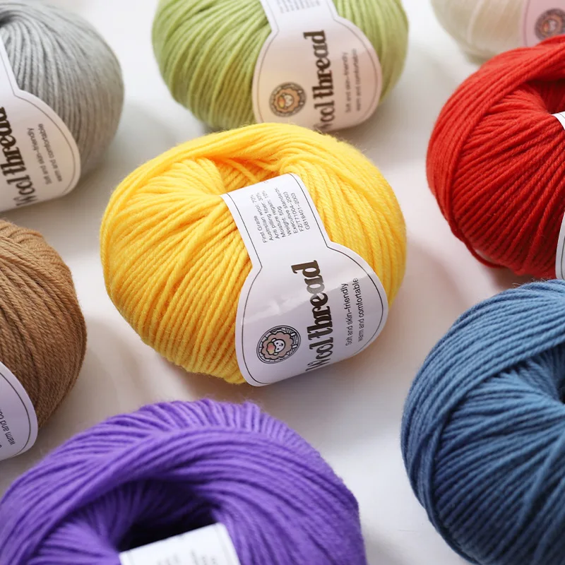 Warm 70% merino wool blend thread handmade DIY sweater scarf anti-pilling wool ball 2