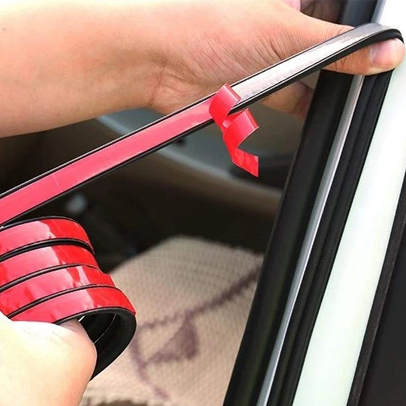 Universal B-shaped Self-adhesive Rubber Door Seal Strip for Sound Insulation and Weatherproofing (25m)