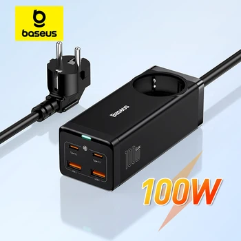 Baseus 100W GaN3 Pro 데스크탑 충전기 전원 스트립 충전 스테이션, 아이폰 15 14 13 프로 맥스 샤오미 삼성 노트북용 고속 충전기