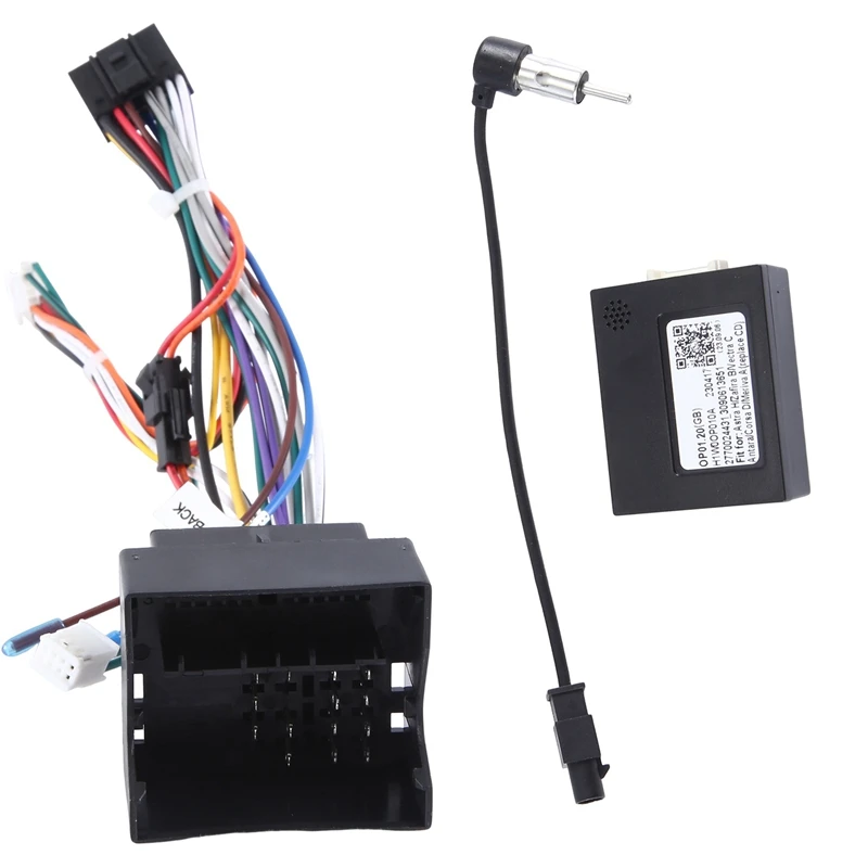 Black Radio Power Cable With Canbus Box For Opel Astra H Zafira B Power Wiring Harness For Android Headunit Installation Adapter