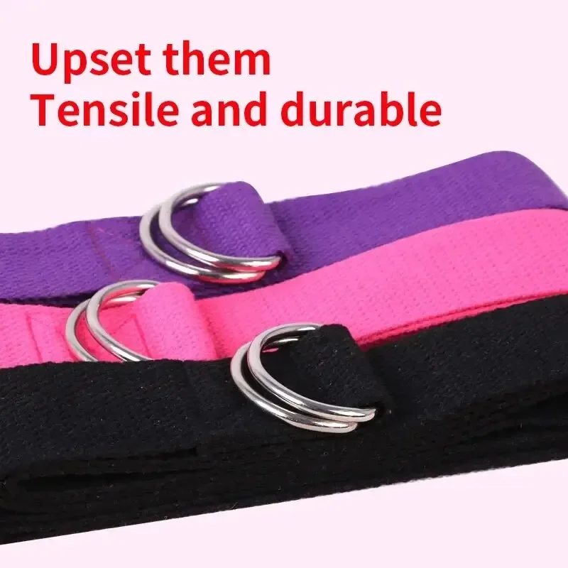 1Pc Yoga Strap For Yoga Pilates Ballet Dance With Adjustable D-Ring Buckle Cotton Belt For Fitness Daily Stretching