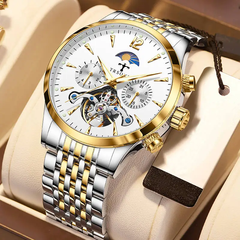 Classic Mens Retro Watches Tourbillon Mechanical Watches Waterproof Military Wristwatch Automatic Mechanical Watch Relogio