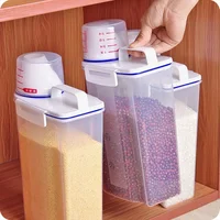 Sealed Rice Bucket with Measuring Cup Moisture and Insect Proof Rice Box Food Grade Dry Goods Kitchen Organiser Storage Jar 2