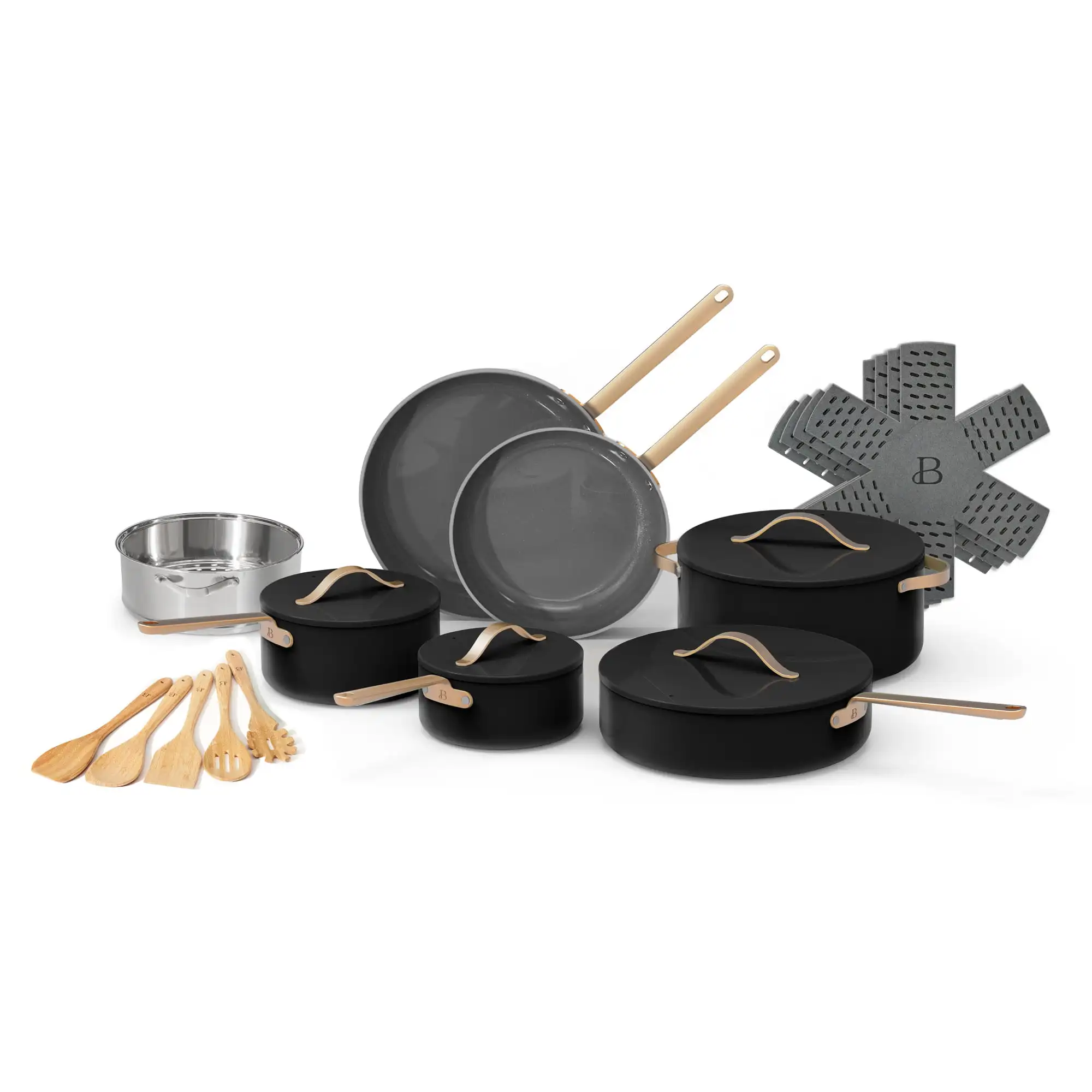  12pc Ceramic Non-Stick Cookware Set, Cornflower Blue, by Drew  Barrymore: Home & Kitchen