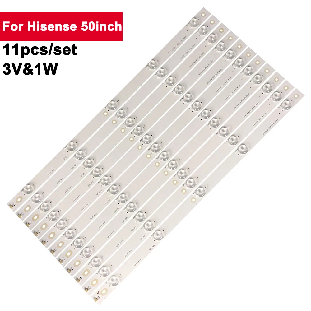 

11Pcs 50inch 495mm LED Backlight Strip for Hisense 50WC 5Led HD500DF-B53 RSAG7.820.6660 HD500DF-B54 LED50K220,LED50EC290N,50H5GB